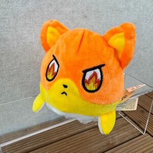 NWT TeeTurtle Reversible Fox Plushie Orange Fire Teal Happy Mood Stuffed Toy